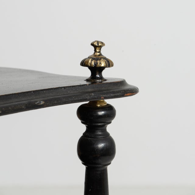 French 19th Century French Napoleon III Black Etagere Shelf For Sale - Image 3 of 14