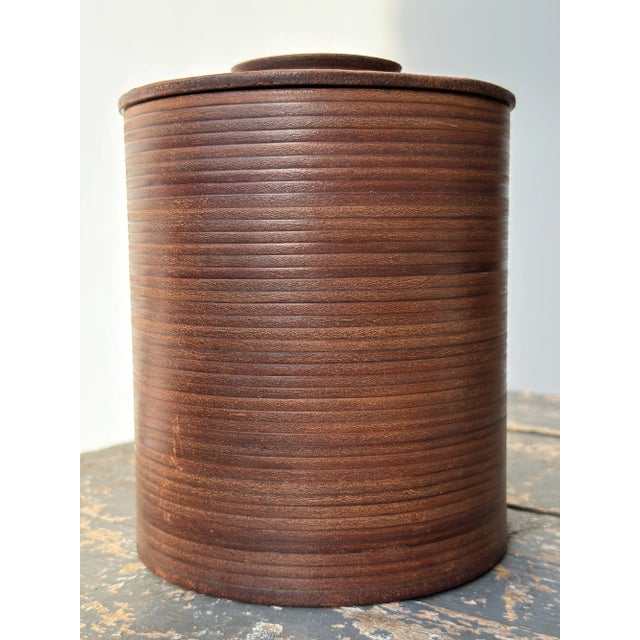 Vintage Stacked Leather + Cork Humidor / Vessel by Gardner-Kates, Circa 1950s For Sale In New York - Image 6 of 11