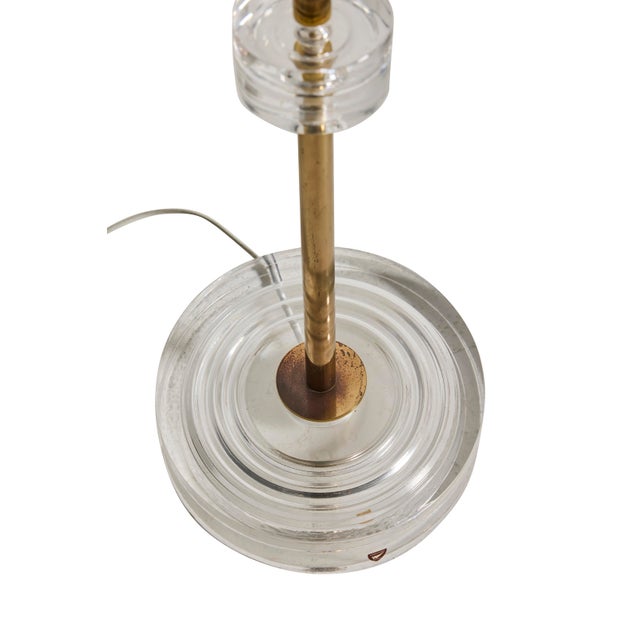 Floor Lamps in Glass and Brass by Carl Fagerlund for Orrefors, 1960s, Set of 2 For Sale - Image 6 of 8