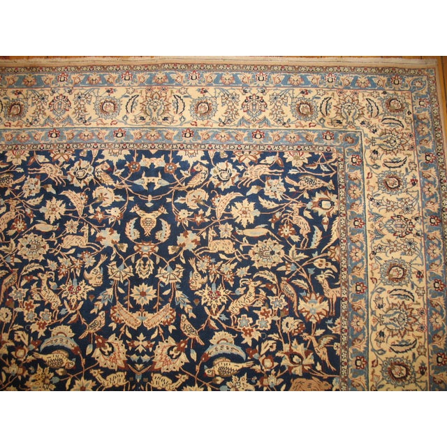 English 1930s Persian Pictorial Nain Rug - 5'2" x 6'8" For Sale - Image 3 of 5