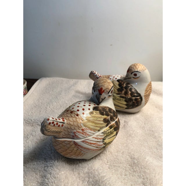 1980s Italian Porcelain Hand Painted Bird Form Boxes - a Pair For Sale - Image 4 of 11