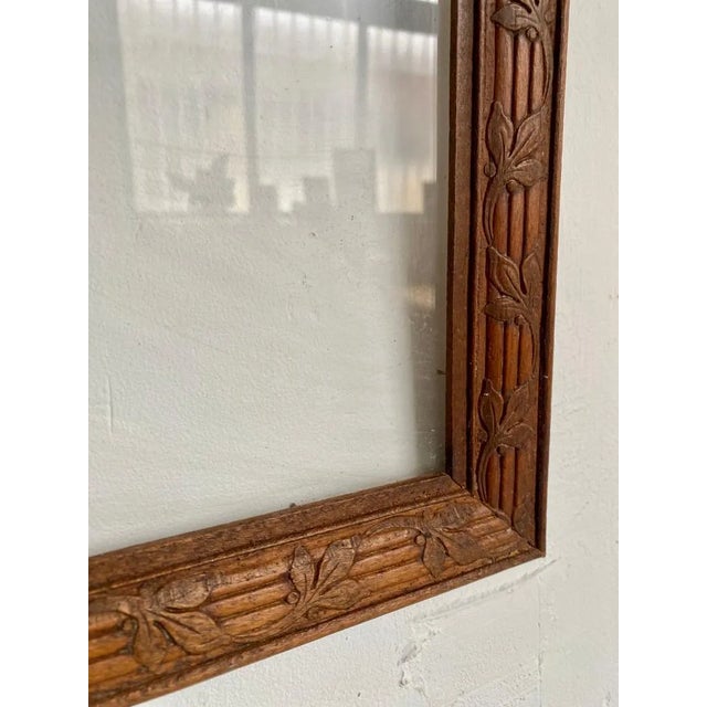 Carved wooden frame, floral. Jugendstyl art nouveau style Good condition, patina of use, height 44cm inside 55.5 cm...