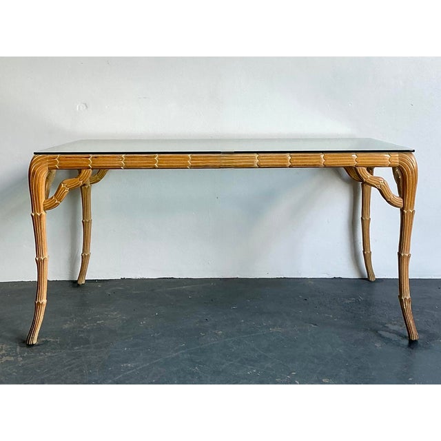 Vintage Boho Carved Laurel Leaf Dining Table For Sale - Image 4 of 12
