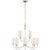 Reagan Medium Two Tier Chandelier in Antique-Burnished Brass and Crystal with Linen Shades Designer: Chapman & Myers...