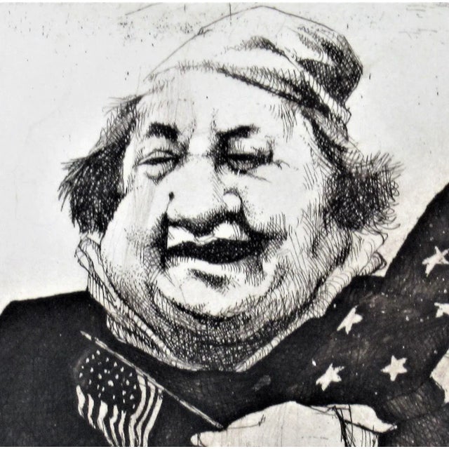 Charles Bragg, Man with Flags, circa 1975 For Sale - Image 4 of 7