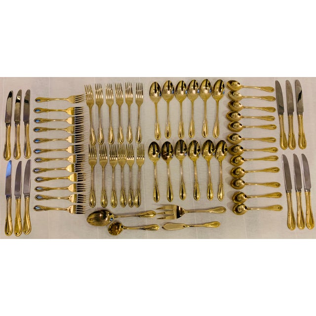 Vintage Farberware Gold Plated Flatware Service for 12 64 Pieces