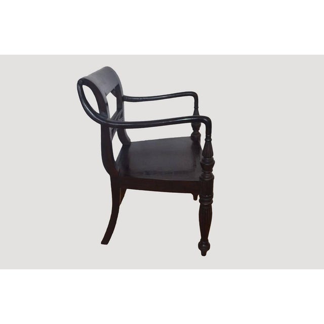 Andrianna Shamaris Espresso Colonial Chair For Sale - Image 4 of 5