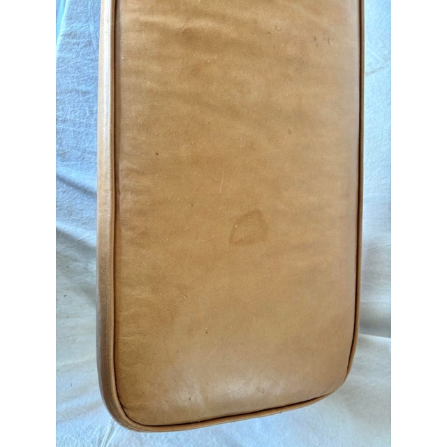 Tan 20th Century Leather Upholstered Bench For Sale - Image 8 of 12