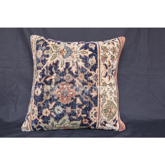 Authentic Vintage Hand Knotted Rug Pillow Cover - For Sale - Image 4 of 14