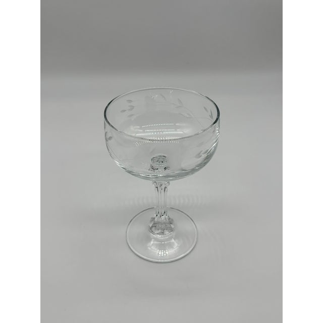 This beautiful set of eight vintage Princess House champagne/coupe glasses features the Heritage pattern, and will add a...