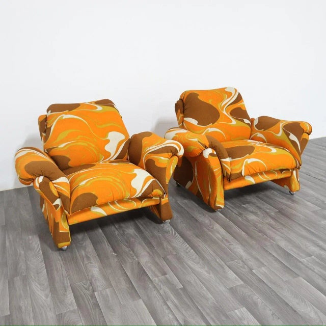 1970s Ionica Lounge Chairs by Guarnacci, Padovano, and Vagnoni for 1P, 1970s, Set of 2 For Sale - Image 5 of 18