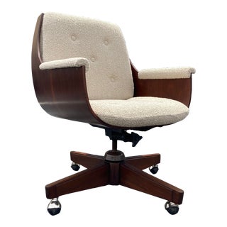 1950s Mid-Century Modern Office Desk Chair, Walnut, in the Style of Plycraft For Sale