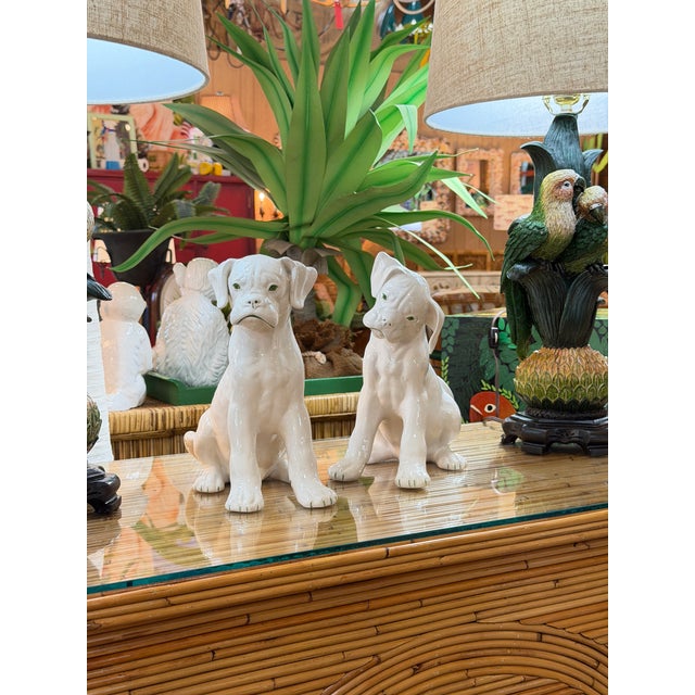 Pair of Mid-Century Italian Ronzan Ceramic Boxer Puppy Figures For Sale - Image 12 of 12