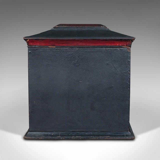 1870s Antique Victorian English Leather Correspondence Box For Sale - Image 6 of 11