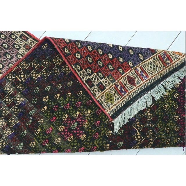 1960s Embroidered Kilim Runner Rug - 24"x107" For Sale - Image 10 of 11