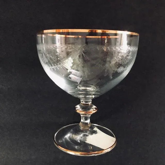 Victorian 90's Mikasa "Victorian Garland Gold" Pattern Sherbet S/4 For Sale - Image 3 of 5