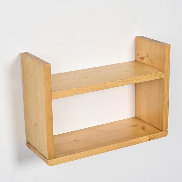 Wood Pine Shelf from Les Arcs, France, 1975 For Sale - Image 7 of 10