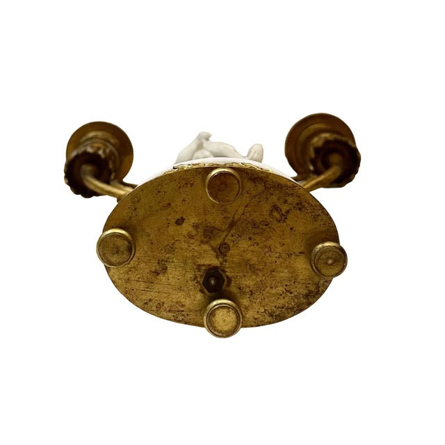 Late 19th Century Bisque Figure French Double Arm Candlestick For Sale - Image 5 of 5