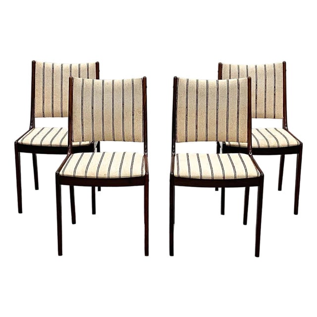 4 Danish Johannes Andersen Rosewood Dining Chairs by Uldum Mobelfabrik For Sale