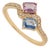 VRJewels 14k Yellow Gold Multi Sapphire & Diamond Toi Et Moi Wave Ring Size 8 For Sale