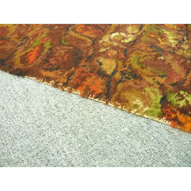 Textile English Flower Power Rug, 1970s For Sale - Image 7 of 11