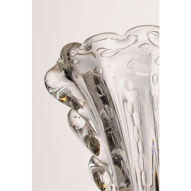 1930s Venetian Crystal Murano Glass Vase by Ercole Barovier for Barovier & Toso, 1930s For Sale - Image 5 of 11