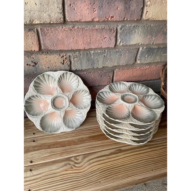 Early 1920s French Majolica Sarreguemines Oyster Plate For Sale - Image 10 of 10