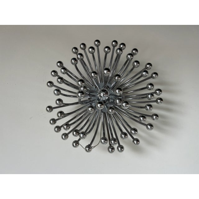 Vintage Italian Design " Pistillo " - Style Chrome Sconce Lamp For Sale - Image 9 of 13