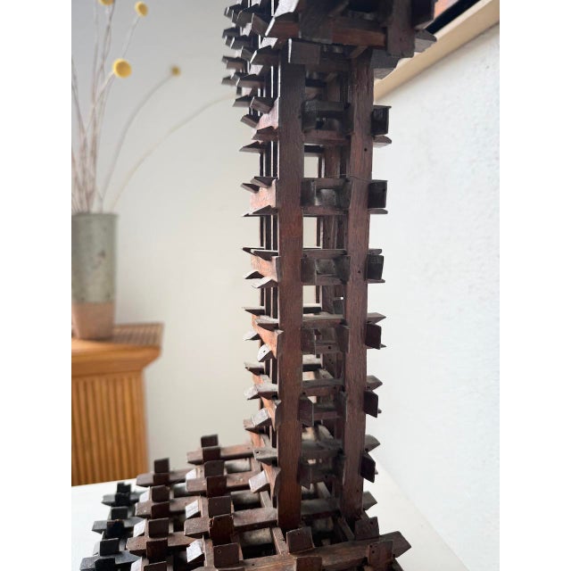 Tramp Art Crucifix Sculpture, 1900s For Sale - Image 11 of 18