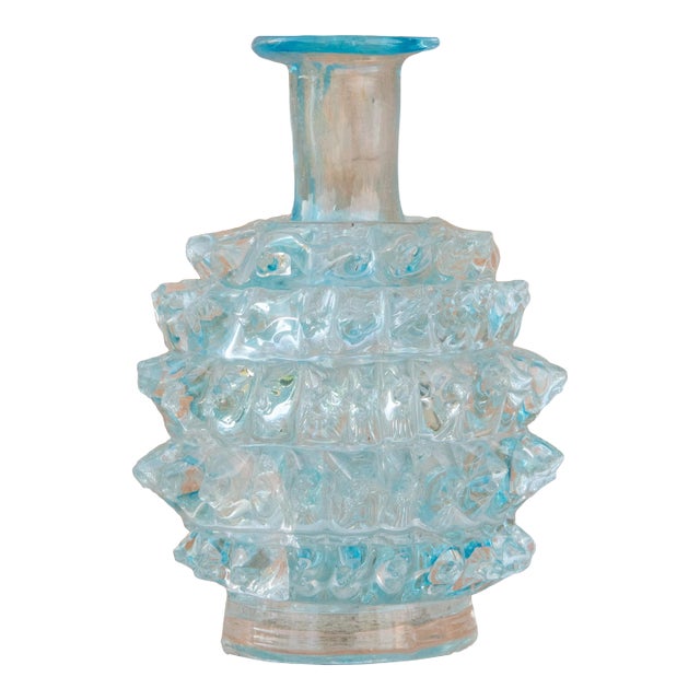 Blue Ercole Barovier Rostrato Murano Glass Vase for Barovier & Toso, 1940s For Sale