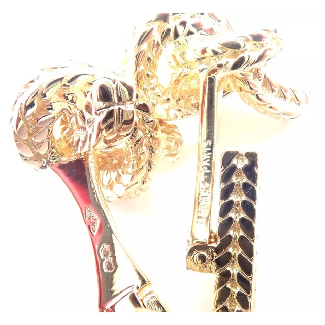 Gold Vintage Hermes Georges l'Enfant Yellow Gold Twisted Rope Knot Cufflinks, A Pair For Sale - Image 8 of 10