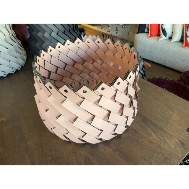 Luxury Leather Basket Hand Made in Italy By Nicole Sassaman