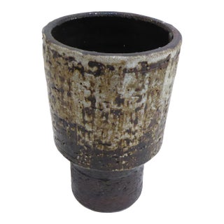 Mid-20th Century Hand Thrown Ceramic Vase For Sale
