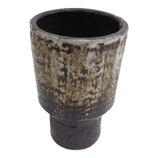 Mid-20th Century Hand Thrown Ceramic Vase For Sale