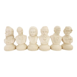 Vintage Composer Statuette Busts- Set of 6 For Sale