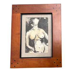 Contemporary Original Abstract Female Nude Drawing/ Watercolor Painting by Stephen Heigh “Peace”