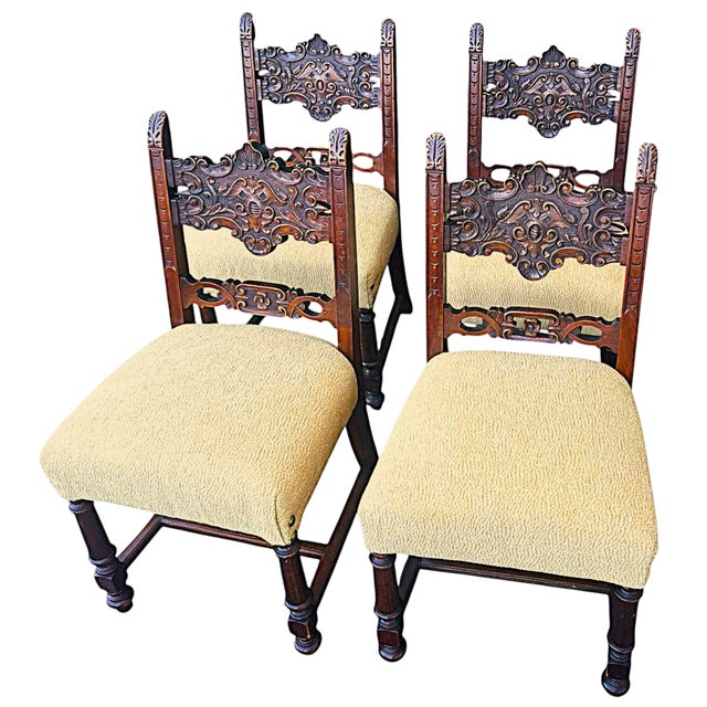 These extraordinary chairs resemble labeled Baker Furniture Company pieces I have from the 1910s or 1920s, and they also...