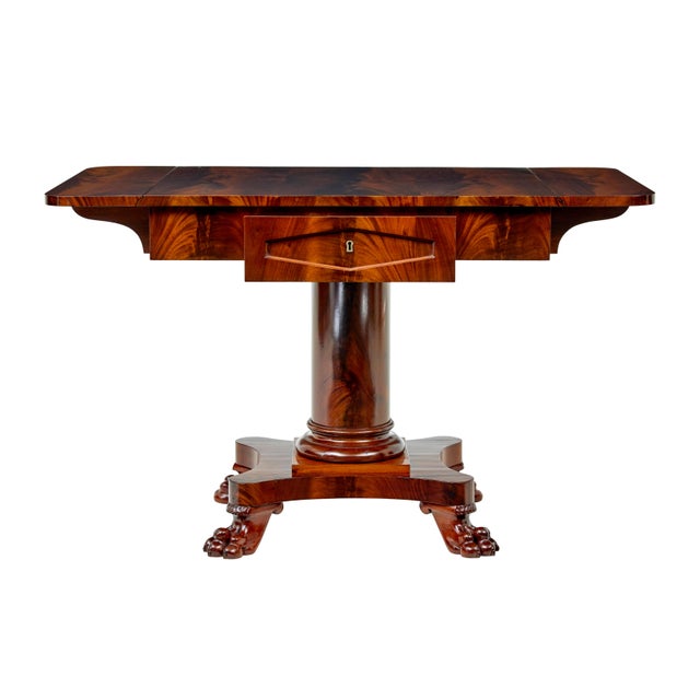 1900 - 1909 Early 20th Century Empire Revival Scandinavian Sofa Table, 1900s For Sale - Image 5 of 10