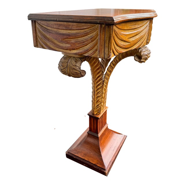 Mid-Century Modern 1930s Prince of Wales Feather Base Pedestal Table Attributed to Maison Jansen For Sale - Image 3 of 15