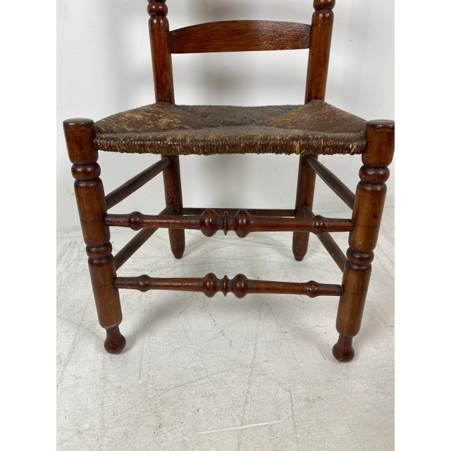 Antique Bergen County New Jersey Ladderback Side Chair For Sale - Image 11 of 13