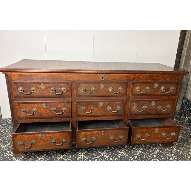Brown Antique George III Oak Lancashire Mule Chest For Sale - Image 8 of 18
