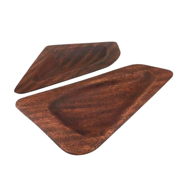 Mid-Century Scandinavian Teak Vide-Poche, 1950s, Set of 2 For Sale