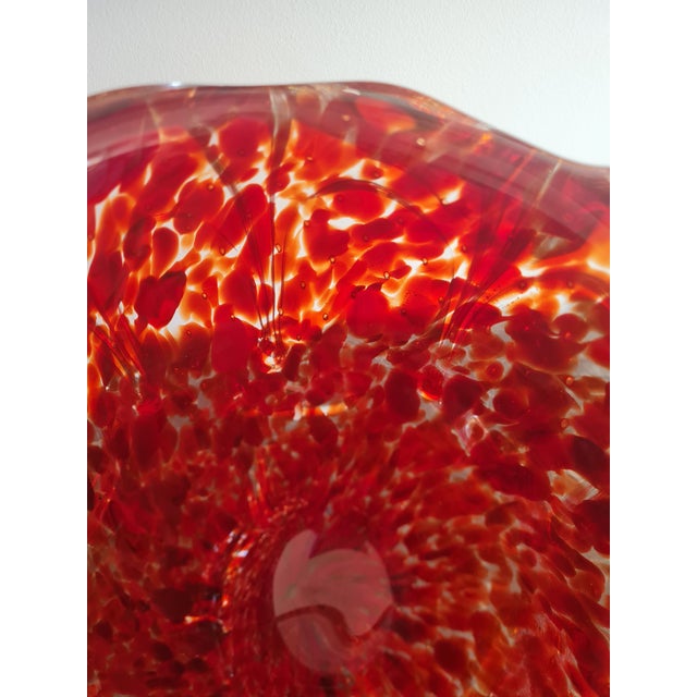 Art Glass Murano Ruby Red Rubino Vase with Bullicante, Aventurina Gold Dust and Applied Morise, Italy, 1950s For Sale - Image 3 of 6