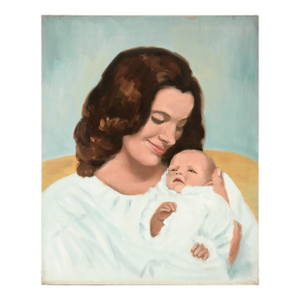 Portrait of a Woman and Infant in White by Cindy Gin