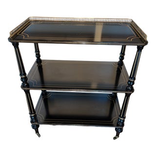 Scarborough House Black and Gold Bar Cart Trolly For Sale