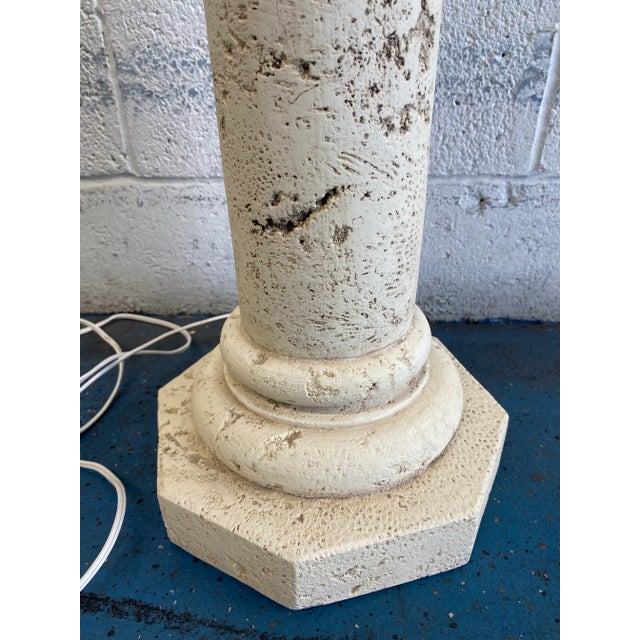 1980s Faux Stone Coral Column Style Coastal Table Lamp For Sale In West Palm - Image 6 of 10