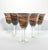 5 Handblown Murano-style Brown Amber Swirl Water or Wine Goblets 8 1/4” 14oz No chips, cracks, or fleabites. Height 8...