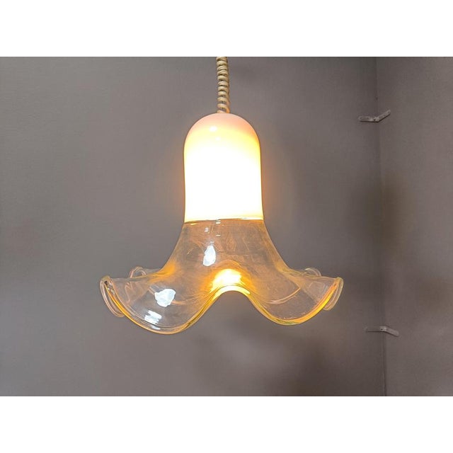 Murano Glass Pendant Light attributed to Roberto Pamio and Renato Toso for Leucos, 1970s For Sale - Image 9 of 12