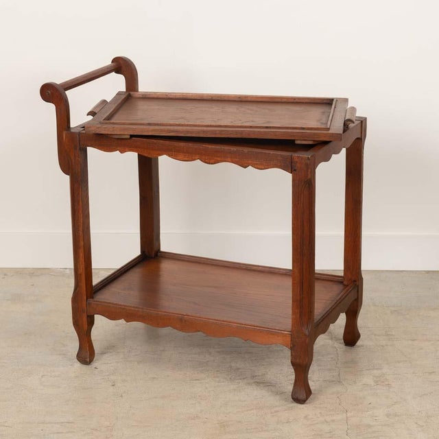 1940s French Scalloped Dessert Cart For Sale - Image 4 of 12