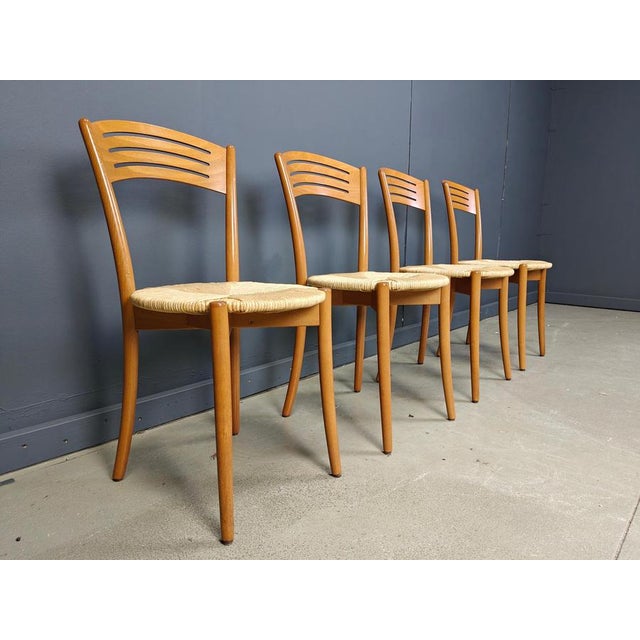 Vintage Italian Bistro and Papercord Dining Chairs, 1980s, Set of 4 For Sale - Image 6 of 13